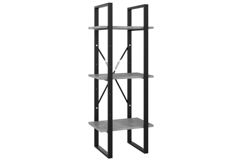 3-tasoinen kirjahylly betoninharmaa 40x30x105 cm lastulevy - Harmaa - Säilytys - Hylly - Kirjahylly
