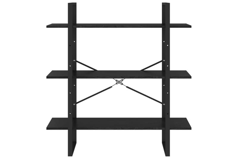 3-tasoinen kirjahylly musta 100x30x105 cm täysi mänty - Säilytys - Hylly - Kirjahylly