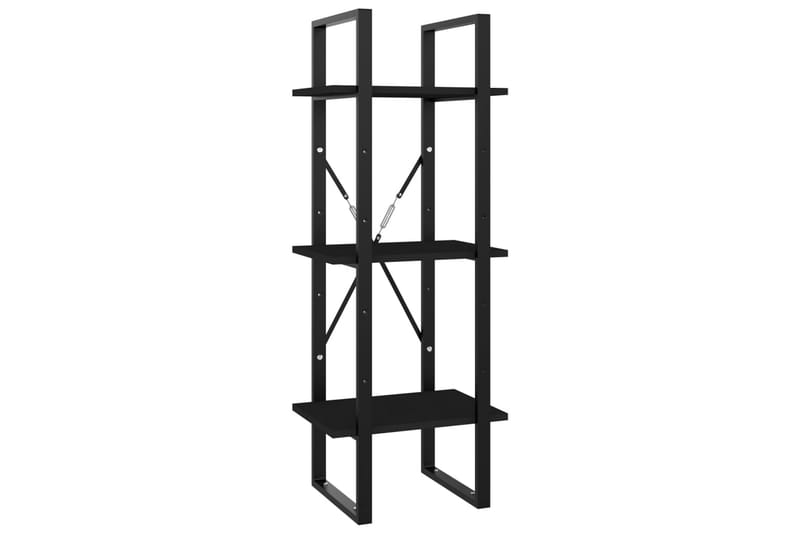 3-tasoinen kirjahylly musta 40x30x105 cm lastulevy - Musta - Säilytys - Hylly - Kirjahylly