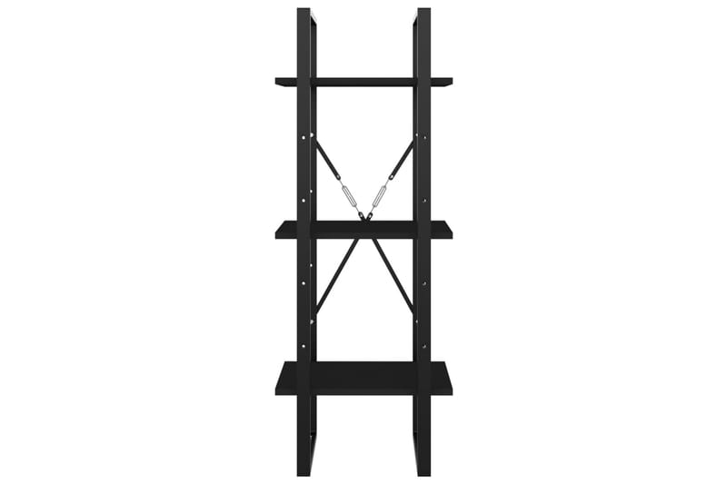 3-tasoinen kirjahylly musta 40x30x105 cm lastulevy - Musta - Säilytys - Hylly - Kirjahylly
