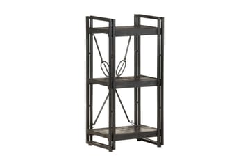 3-tasoinen kirjahylly musta 40x30x80 cm täysi mangopuu - Säilytys - Hylly - Kirjahylly