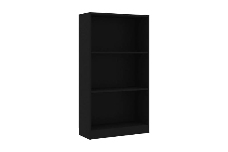 3-tasoinen kirjahylly musta 60x24x108 cm lastulevy - Musta - Säilytys - Hylly - Kirjahylly