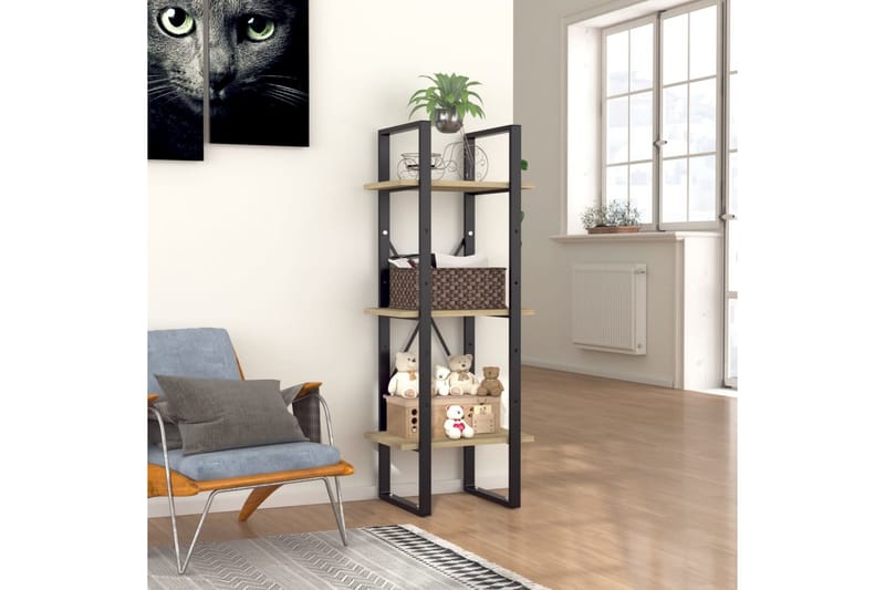 3-tasoinen kirjahylly Sonoma-tammi 40x30x105 cm lastulevy - Ruskea - Säilytys - Hylly - Kirjahylly