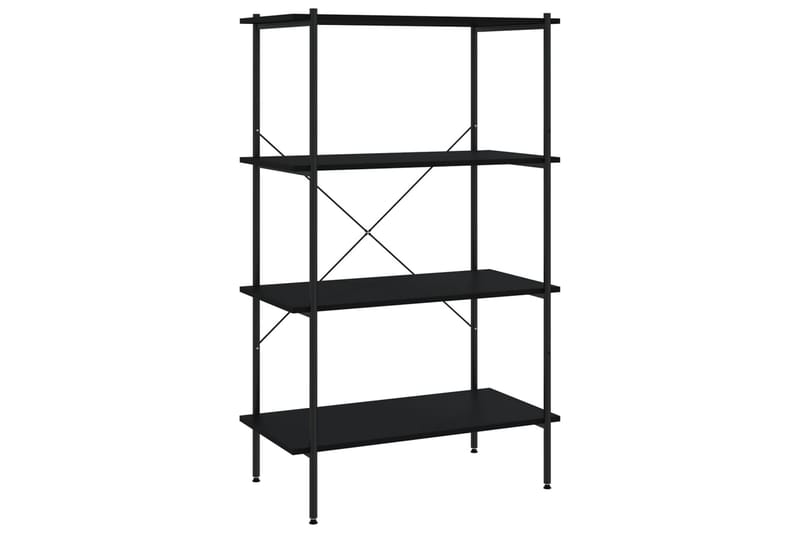4-kerroksinen Hyllykkö musta 80x40x130 cm - Säilytys - Hylly - Säilytyshylly - Varastohylly