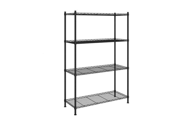 4-kerroksinen varastohylly 90x35x137 cm musta 200 kg - Musta - Säilytys - Hylly - Seinähylly