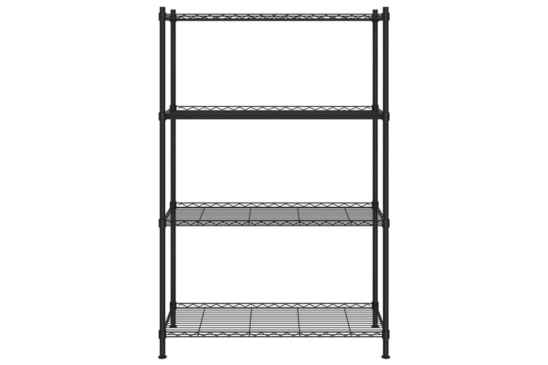 4-kerroksinen varastohylly 90x35x137 cm musta 200 kg - Musta - Säilytys - Hylly - Seinähylly