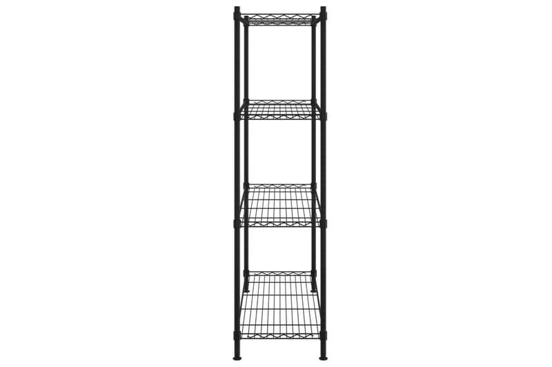 4-kerroksinen varastohylly 90x35x137 cm musta 200 kg - Musta - Säilytys - Hylly - Seinähylly