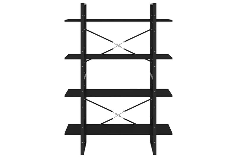 4-tasoinen kirjahylly musta 100x30x140 cm lastulevy - Kirjahylly - Hylly