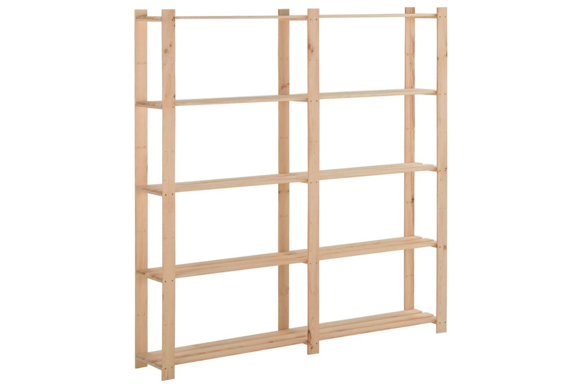 5-kerroksinen varastohylly 170x28,5x170 cm täysi mänty - Ruskea - Säilytys - Hylly - Säilytyshylly - Varastohylly