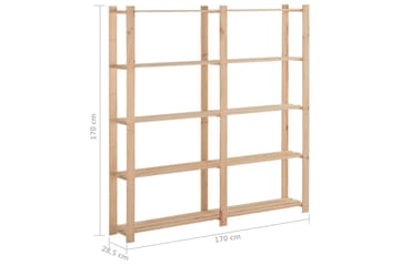 5-kerroksinen varastohylly 170x28,5x170 cm täysi mänty - Ruskea - Säilytys - Hylly - Säilytyshylly - Varastohylly