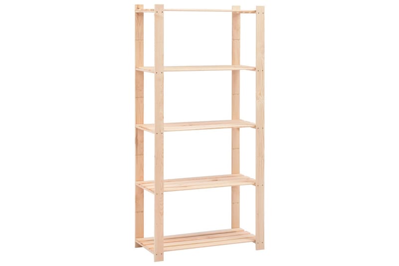 5-kerroksinen varastohylly 80x38x170 cm täysi mänty 250 kg - Beige - Säilytys - Hylly - Säilytyshylly - Varastohylly