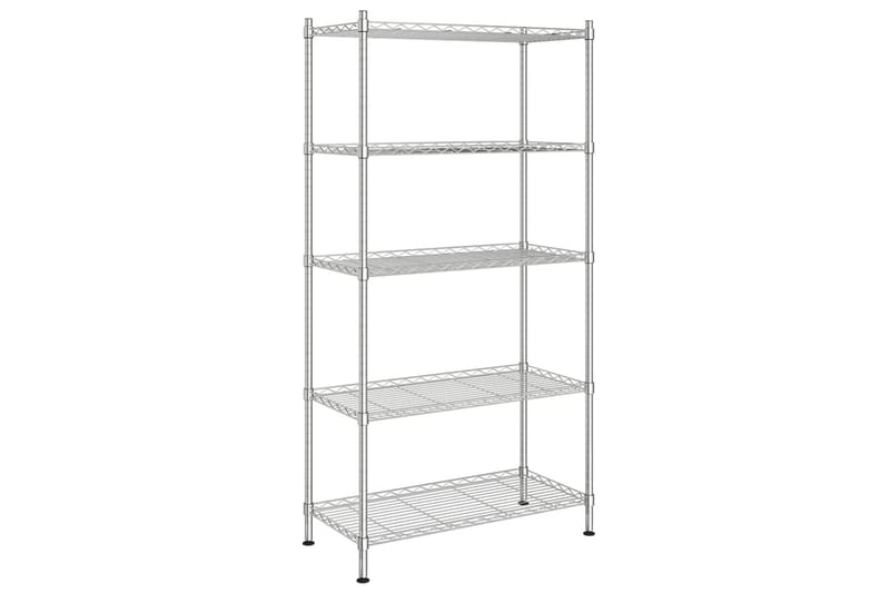 5-kerroksinen varastohylly 90x35x180 cm kromi 250 kg - Hopea - Säilytys - Hylly - Seinähylly