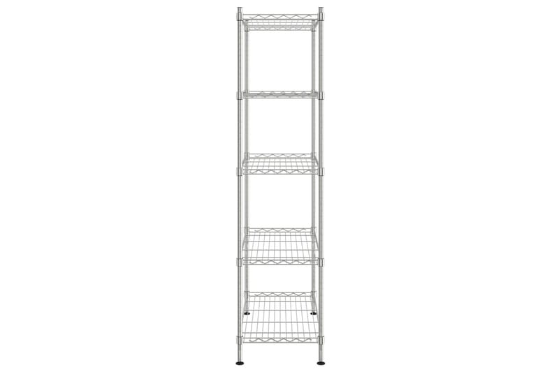 5-kerroksinen varastohylly 90x35x180 cm kromi 250 kg - Hopea - Säilytys - Hylly - Seinähylly