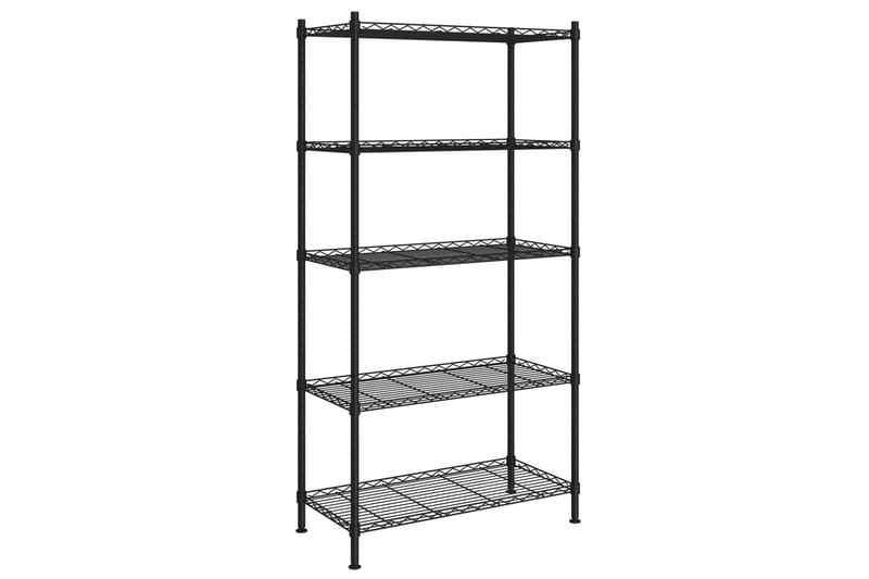 5-kerroksinen varastohylly 90x35x180 cm musta 250 kg - Musta - Säilytys - Hylly - Seinähylly
