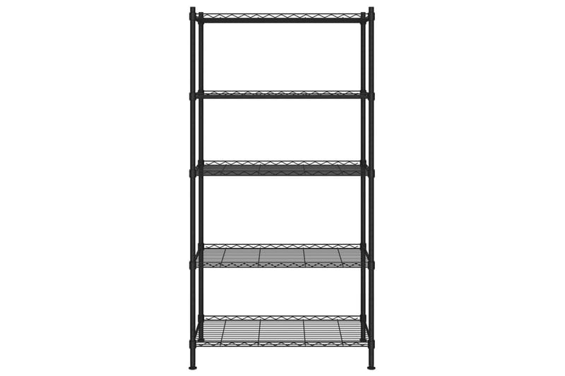 5-kerroksinen varastohylly 90x35x180 cm musta 250 kg - Musta - Säilytys - Hylly - Seinähylly