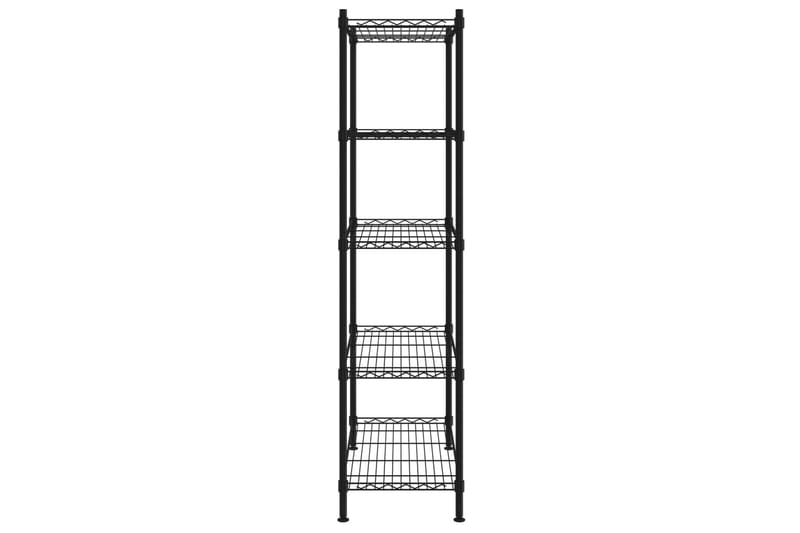 5-kerroksinen varastohylly 90x35x180 cm musta 250 kg - Musta - Säilytys - Hylly - Seinähylly