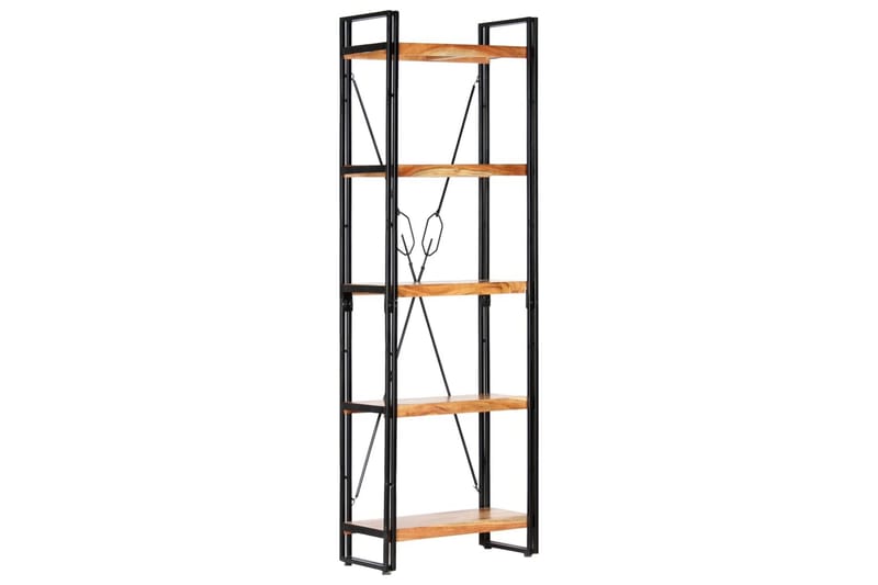 5-tasoinen kirjahylly 60x30x180 cm täysi akaasiapuu - Ruskea - Säilytys - Hylly - Kirjahylly