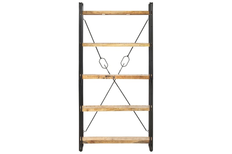 5-tasoinen kirjahylly 90x30x180 cm täysi mangopuu - Ruskea - Säilytys - Hylly - Kirjahylly