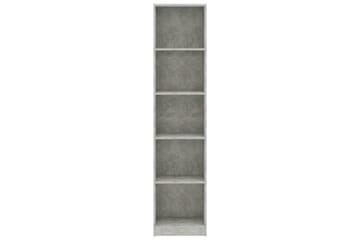 5-tasoinen kirjahylly betoninharmaa 40x24x175 cm lastulevy - Harmaa - Säilytys - Hylly - Kirjahylly
