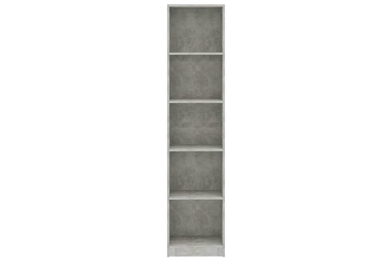 5-tasoinen kirjahylly betoninharmaa 40x24x175 cm lastulevy - Harmaa - Säilytys - Hylly - Kirjahylly