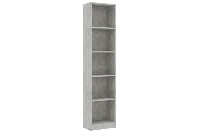 5-tasoinen kirjahylly betoninharmaa 40x24x175 cm lastulevy - Harmaa - Säilytys - Hylly - Kirjahylly