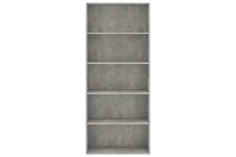 5-tasoinen kirjahylly betoninharmaa 80x30x189 cm lastulevy - Harmaa - Säilytys - Hylly - Kirjahylly