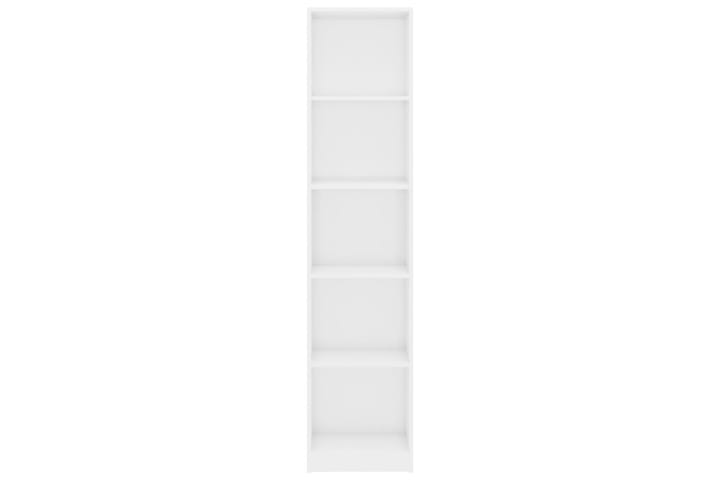 5-tasoinen kirjahylly korkeak. valkoinen 40x24x175cm - Valkoinen - Kirjahylly - Hylly