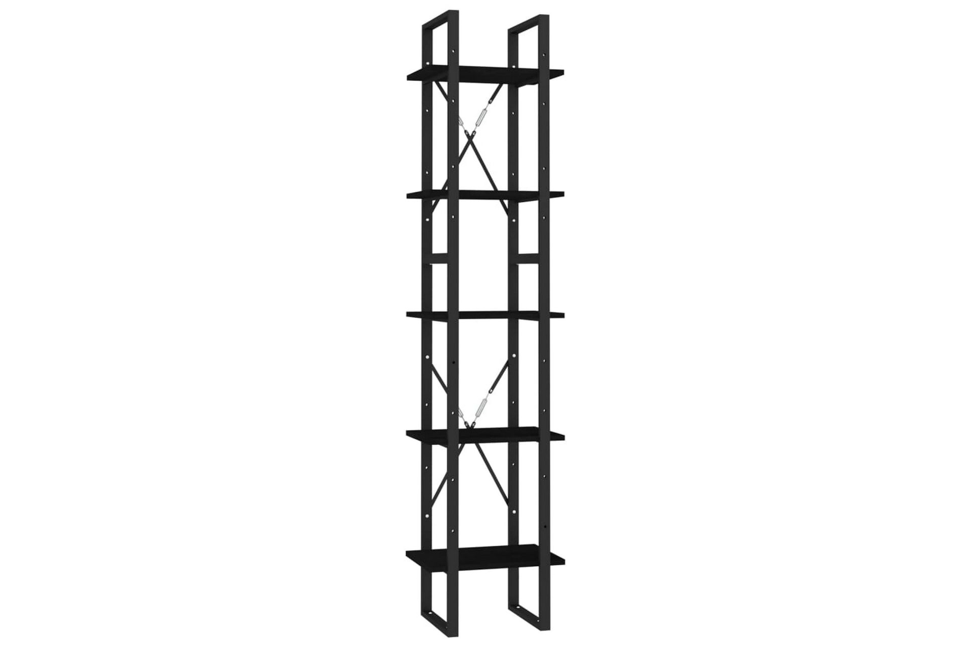 5-tasoinen kirjahylly musta 40x30x175 cm mänty - Säilytys - Hylly - Kirjahylly