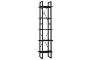 5-tasoinen kirjahylly musta 40x30x175 cm mänty - Säilytys - Hylly - Kirjahylly