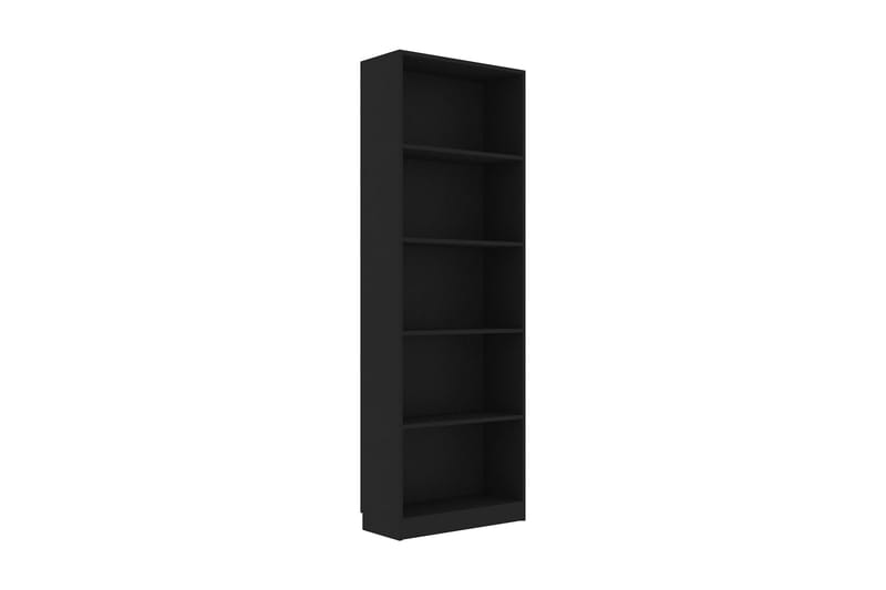 5-tasoinen kirjahylly musta 60x24x175 cm lastulevy - Musta - Säilytys - Hylly - Kirjahylly