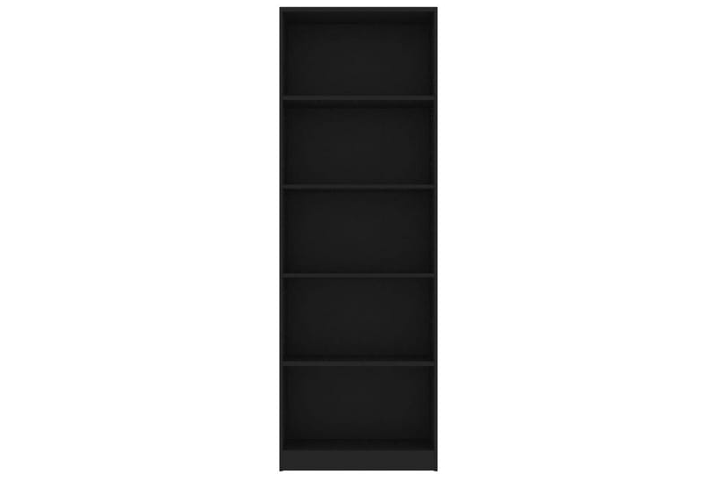 5-tasoinen kirjahylly musta 60x24x175 cm lastulevy - Musta - Säilytys - Hylly - Kirjahylly