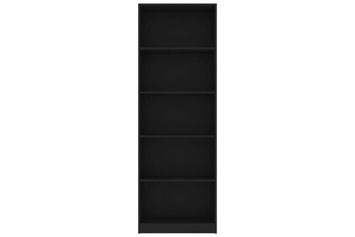 5-tasoinen kirjahylly musta 60x24x175 cm lastulevy - Musta - Kirjahylly - Hylly
