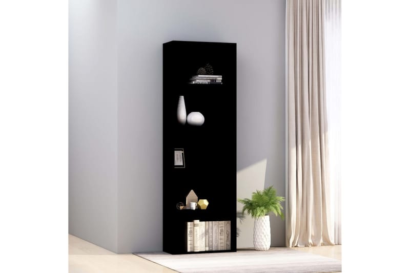 5-tasoinen kirjahylly musta 60x30x189 cm lastulevy - Musta - Säilytys - Hylly - Kirjahylly