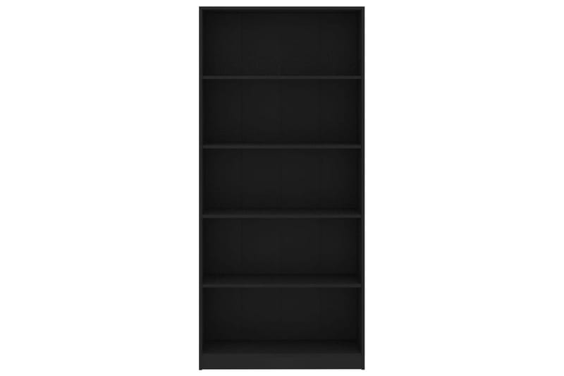 5-tasoinen kirjahylly musta 80x24x175 cm lastulevy - Musta - Säilytys - Hylly - Kirjahylly