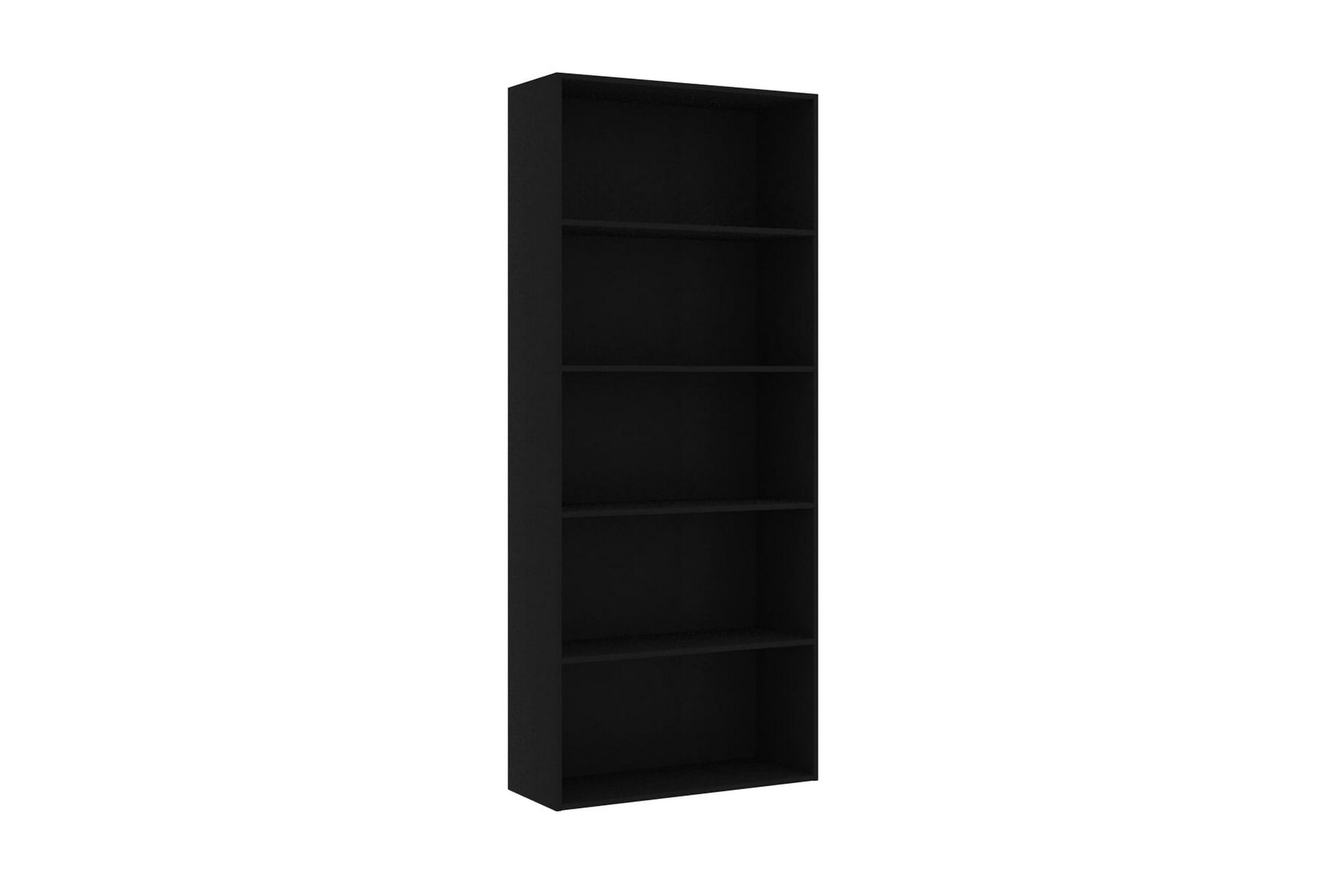 5-tasoinen kirjahylly musta 80x30x189 cm lastulevy - Musta - Säilytys - Hylly - Kirjahylly