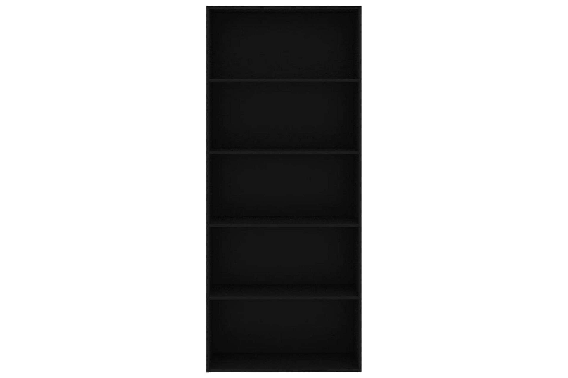 5-tasoinen kirjahylly musta 80x30x189 cm lastulevy - Musta - Säilytys - Hylly - Kirjahylly