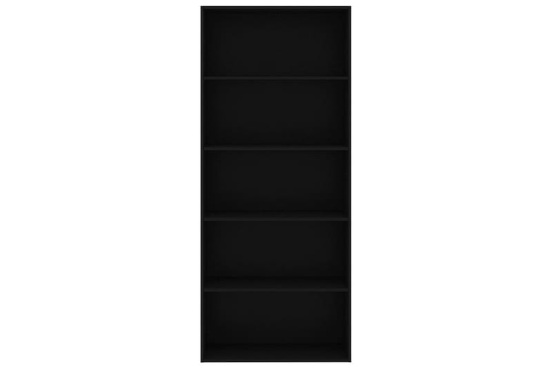 5-tasoinen kirjahylly musta 80x30x189 cm lastulevy - Musta - Säilytys - Hylly - Kirjahylly