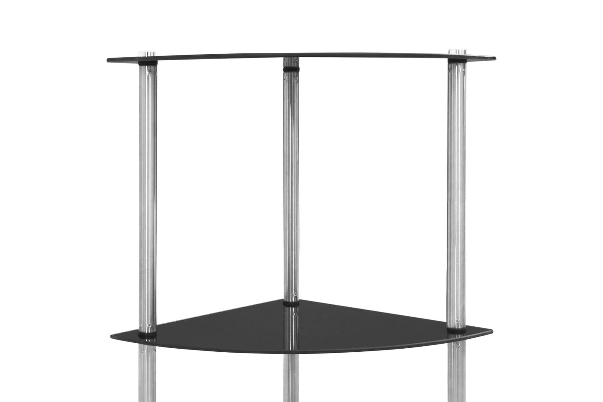 6-kerroksinen hylly musta 30x30x160 cm karkaistu lasi - Musta - Säilytys - Hylly - Kirjahylly