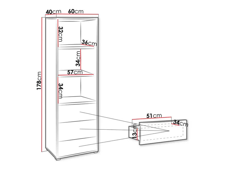 Agawal Kirjahylly 60 cm - Ruskea - Säilytys - Hylly - Kirjahylly