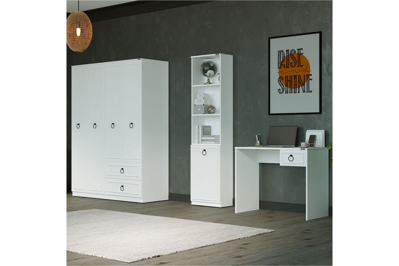 Ajkati kirjahylly 45x24 cm valkoinen - Hanah Home - Säilytys - Hylly - Kirjahylly