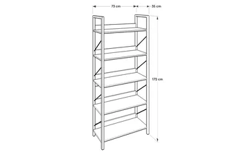 Ajkati kirjahylly 73 cm saksanpähkinä - Ruskea - Säilytys - Hylly - Kirjahylly