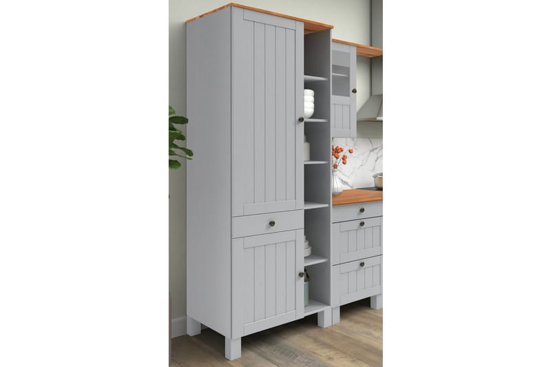 Alby Kirjahylly 205x75 cm - Harmaa - Säilytys - Hylly - Kirjahylly