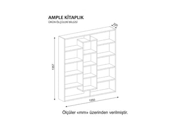 Amplett kirjahylly 125 cm maalattua puuta - Valkoinen - Säilytys - Hylly - Kirjahylly