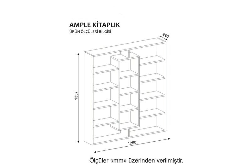 Amplett kirjahylly 125 cm maalattua puuta - Valkoinen - Säilytys - Hylly - Kirjahylly