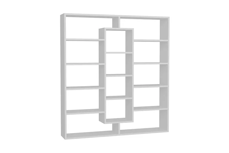 Amplett kirjahylly 125 cm maalattua puuta, Valkoinen