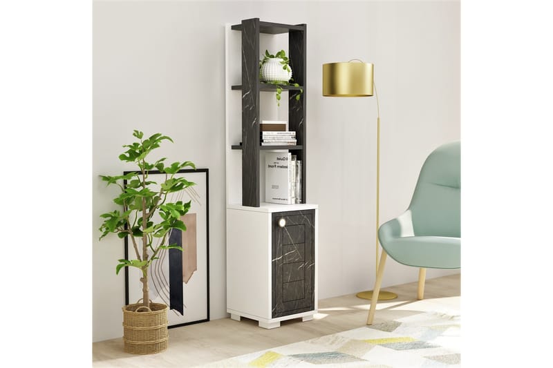 Anayurt kirjahylly 29,6x21,6 cm valkoinen/musta - Hanah Home - Säilytys - Hylly - Kirjahylly