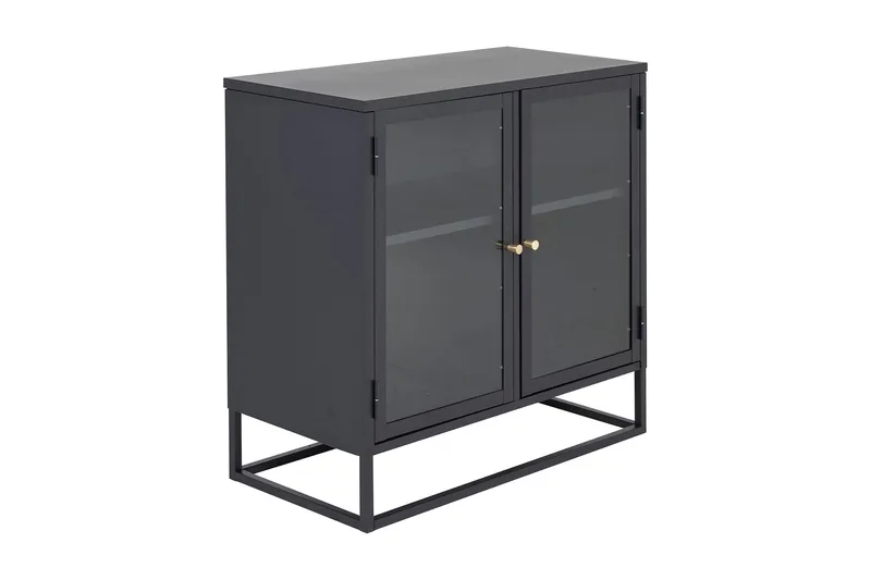 Bakal kirjahylly 85 cm lasia ja metallia, Musta
