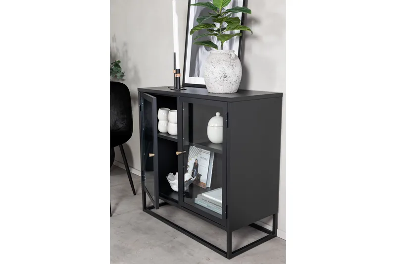 Bakal kirjahylly 85 cm lasia ja metallia - Musta - Säilytys - Hylly - Kirjahylly