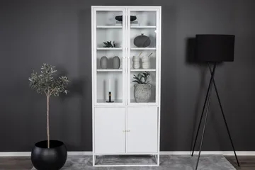Bakal kirjahylly ovilla 80 cm lasia ja metallia - Valkoinen - Säilytys - Hylly - Kirjahylly