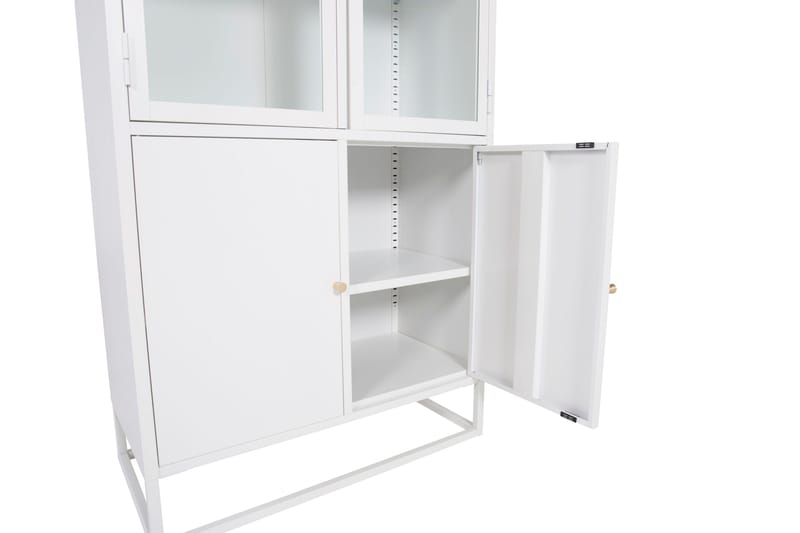 Bakal kirjahylly ovilla 80 cm lasia ja metallia - Valkoinen - Säilytys - Hylly - Kirjahylly